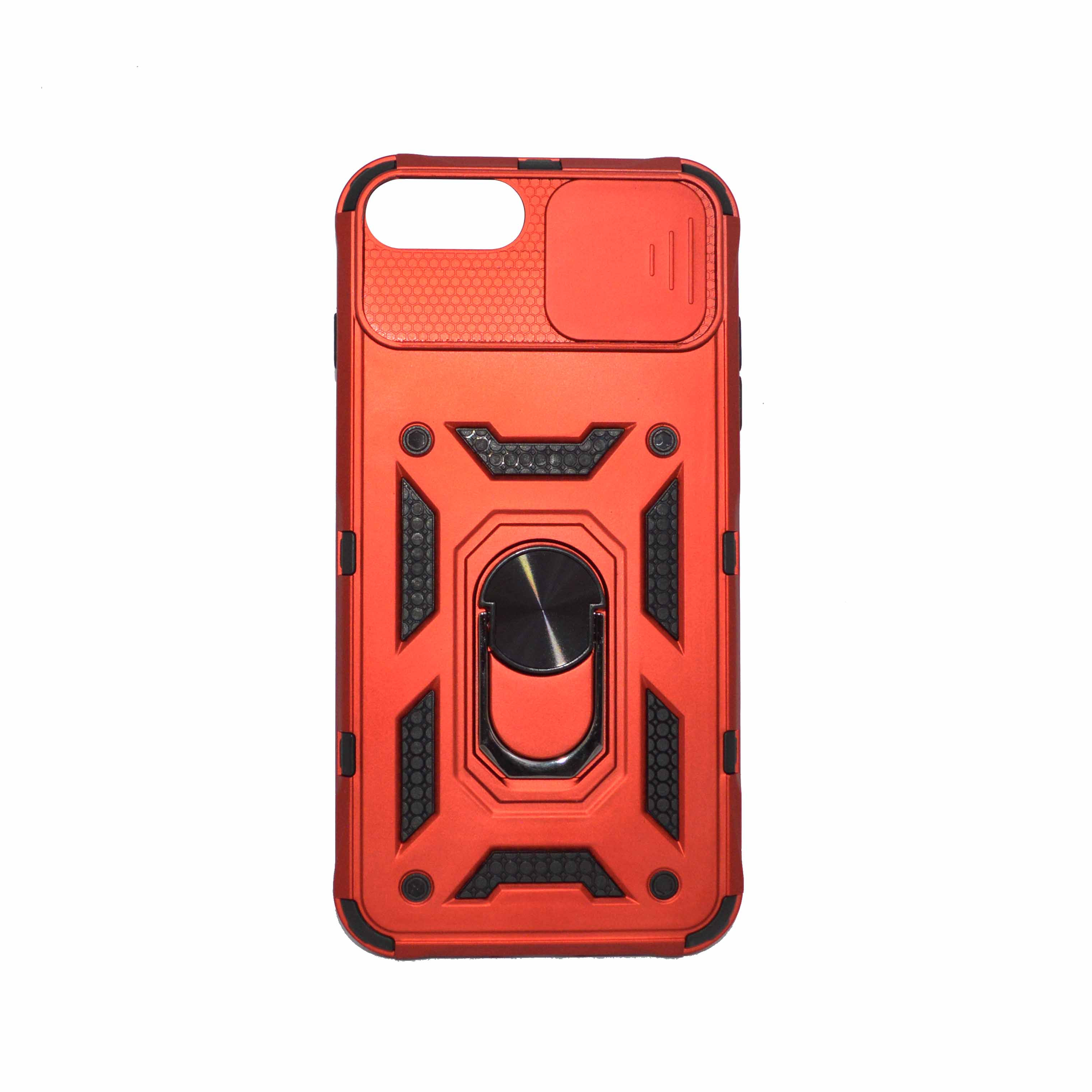 Iphone 7P-8P Red Armor Cover Military Grade Protection Built-in Kickstand Car Holder Mobile Phone Case